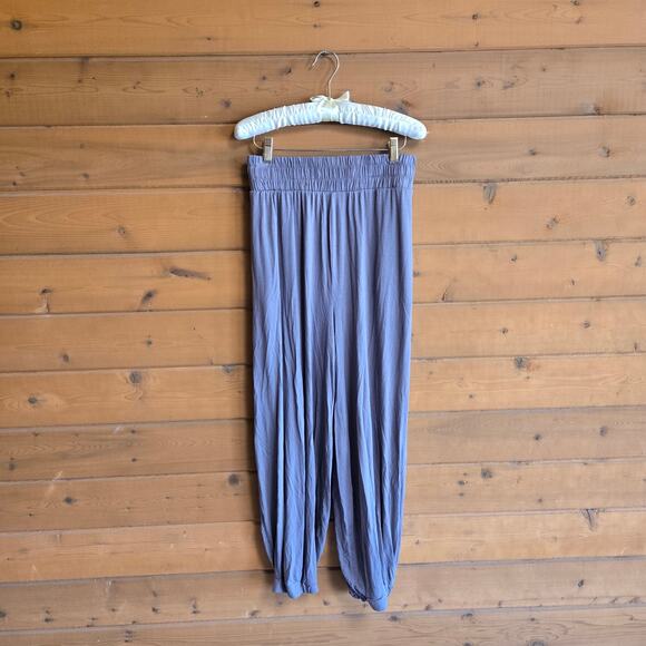 Free People Beach Ali Pant Jogger Cloud Gray Pull On Stretchy Harem Medium Boho - Picture 2 of 6